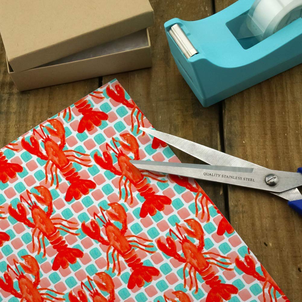GRAPHICS & MORE Lobster Tiles Gift Wrap Paper Rolls - Perfect for Birthday, Wedding & Holiday Present Wrapping