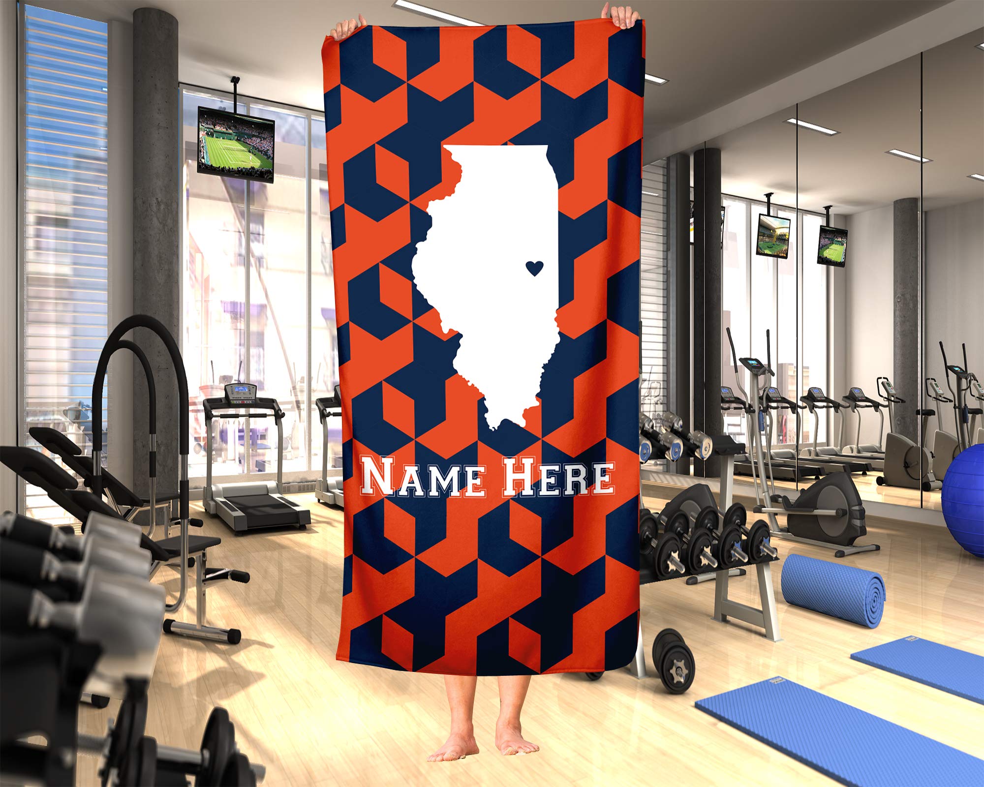Custom Champaign Illinois State Pride Beach & Bath Towel - Personalized Medium & Large Towels for Adults & Kids - Perfect for College Football, Basketball Fans, Pool Parties & Home Decor