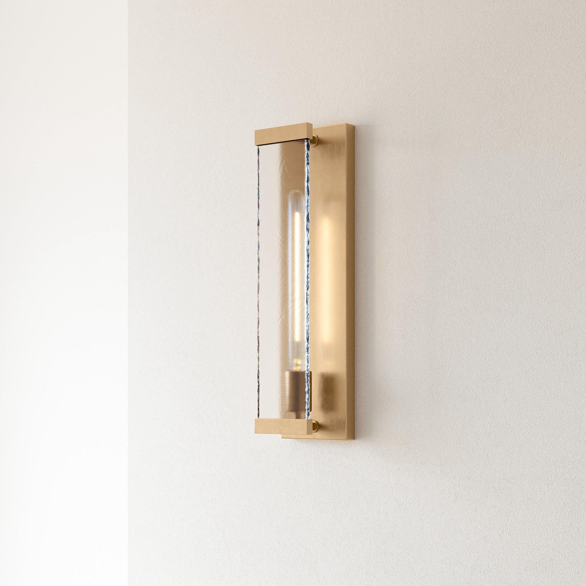Adelman Gold Metal & Glass 1 Light Dimmable Wall Sconce - Modern Lighting Fixture for Bedroom, Living Room & Hallway Decor
