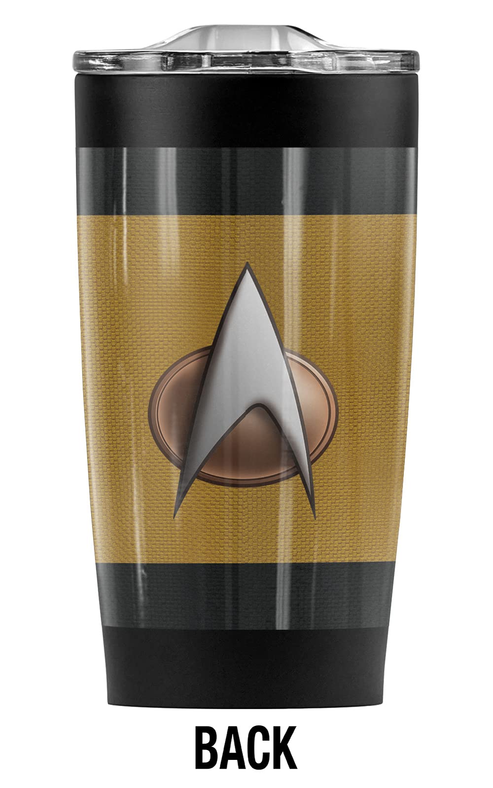 Star Trek TNG Engineering Uniform Stainless Steel Tumbler 20oz - Vacuum Insulated Coffee Travel Mug with Leakproof Sliding Lid | Double Wall Thermal Cup for Hot & Cold Drinks | Perfect for Office, Commuting & Outdoor Adventures