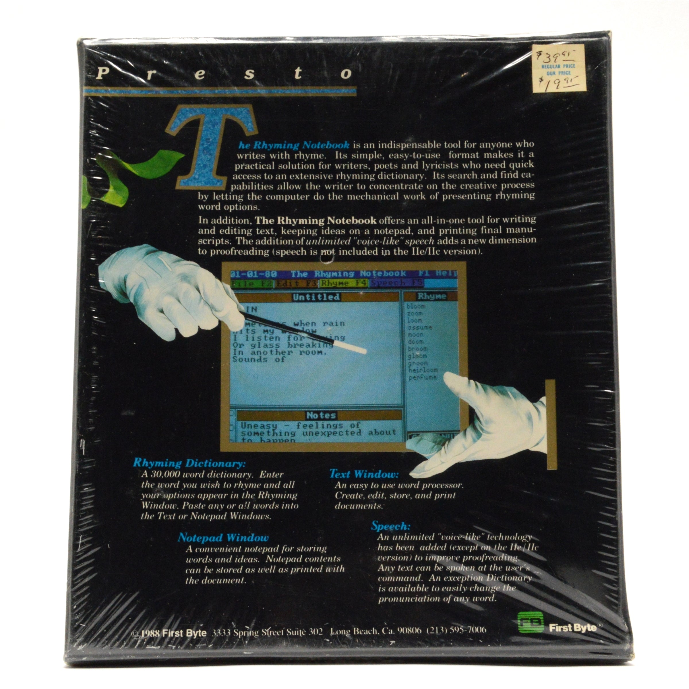 Brand New AMIGA THE RHYMING NOTEBOOK Computer Text Software - Factory Sealed | Perfect for Poetry Writing, Song Composition & Creative Writing Projects