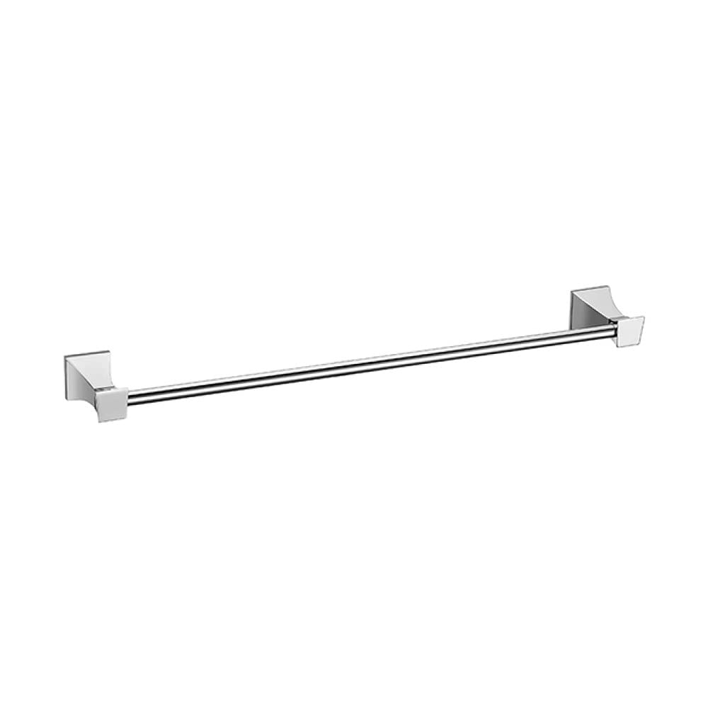 VVW&LIU Modern Chrome Square Bathroom Accessories Set - Stainless Steel Paper Holder, Robe Hook, Towel Bar & Glass Shelf (BA0019CP, 86) - Perfect for Contemporary Bathrooms, Hotels & Spa Decor