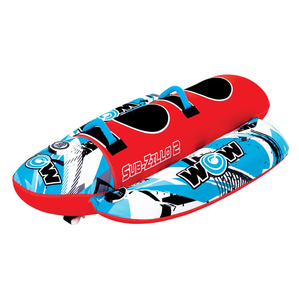 WOW Sports Super Sub Towable Tube for Boating - 1-2 Person Inflatable Water Tube with 340 lbs Capacity - Perfect for Water Sports, Lake & Ocean Fun - Great for Youth & Adults
