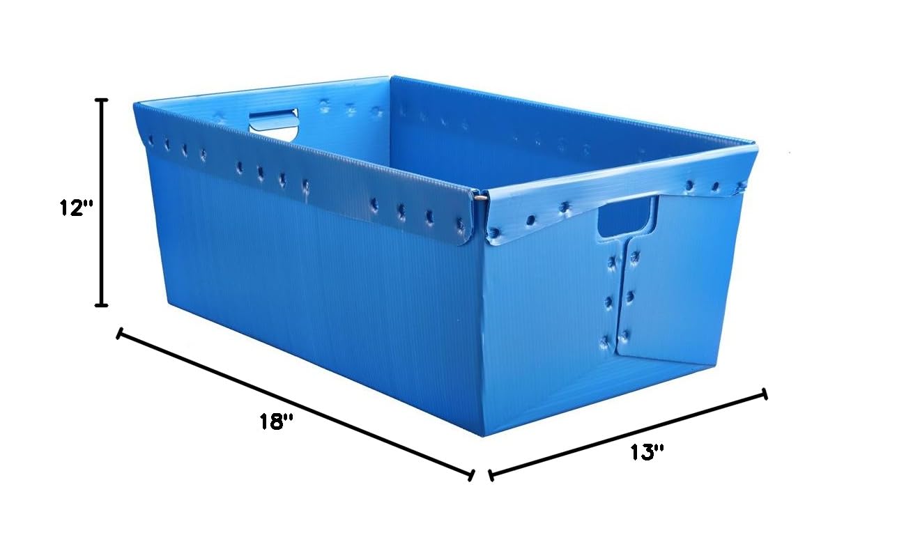 Heavy Duty Blue Plastic Storage Bins with Lids - Stackable Organizing Containers for Home, Office & Garage - 80 lbs Capacity (30