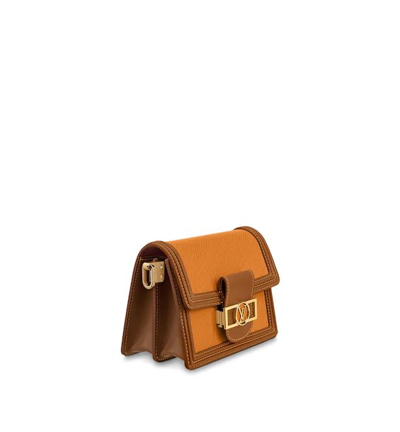 LV Mini Dauphine Crossbody Bag - Spring 2020 Safran Imperial Yellow Leather Shoulder Purse for Women | Perfect for Date Night, Travel & Everyday Use