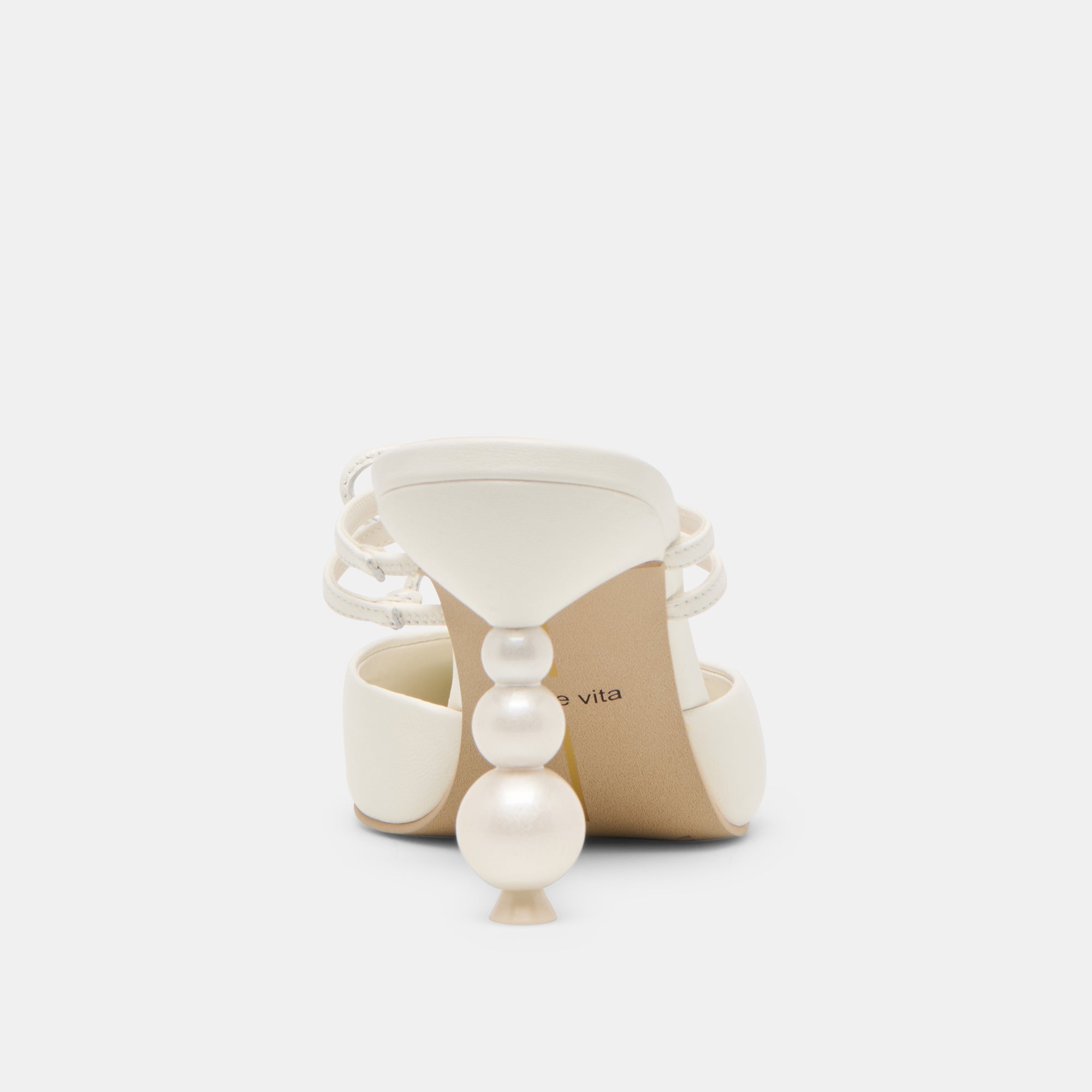 Klaire Pearl Heels - True White Leather Women's Dress Shoes for Weddings, Parties & Special Occasions