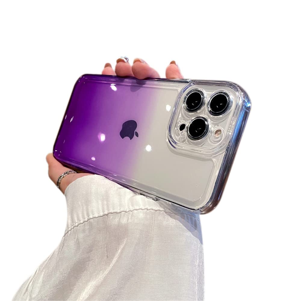 Gradient Color Changing Shockproof Bumper Case for iPhone 11 - Soft Clear Protective Cover with Impact Absorption (Purple) | Perfect for Everyday Use, Outdoor Activities & Travel Protection