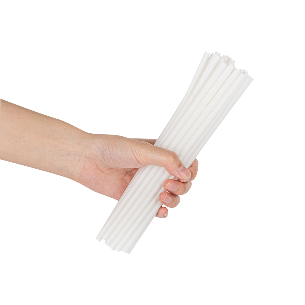 Eco-Friendly Compostable PLA/PBAT Plastic Straws - Flexible, Biodegradable, 8 1/4 Inch (100 Count) - Perfect for Restaurants, Cafes, and Home Use