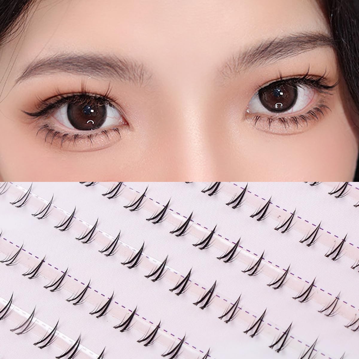 DIY 180PCS 7MM Wispy Natural Look Bottom Lash Clusters - Clear Band False Eyelashes Extensions for Lower Lashes (MQ201) | Perfect for Daily Wear, Special Occasions & Enhancing Natural Eye Beauty