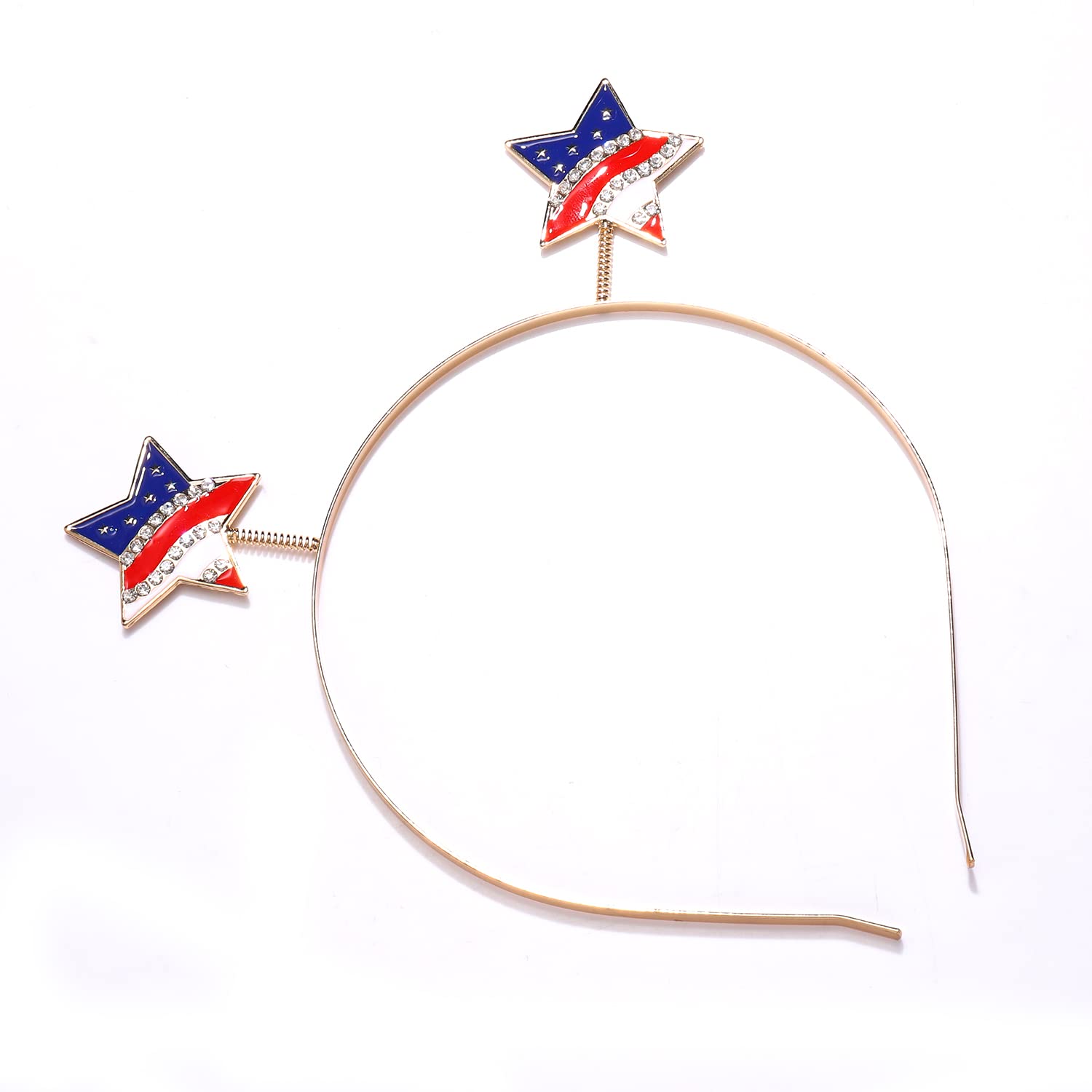 2PCS American Flag Headbands for Women - Patriotic 4th of July Hair Accessories with Heart & Star Designs - Perfect for Independence Day Parties, Festivals & Patriotic Events