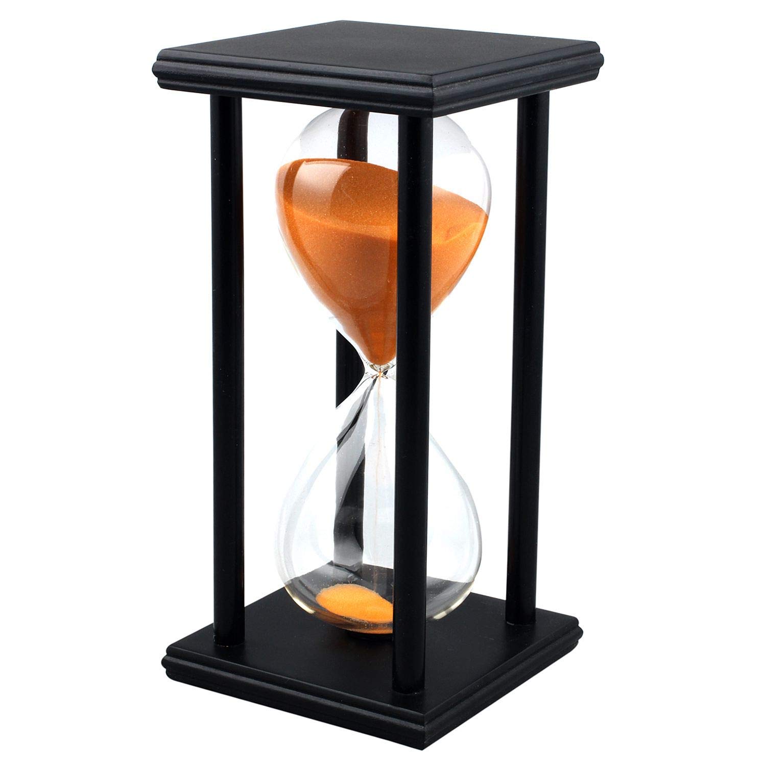 30-Minute Wooden Hourglass Sand Timer - Decorative Orange Sandglass for Home, Office, Restaurant & Party Decor | Perfect for Living Room, Bedroom, Desk, Closet & Christmas Festivals | Stress Relief, Meditation & Time Management Tool