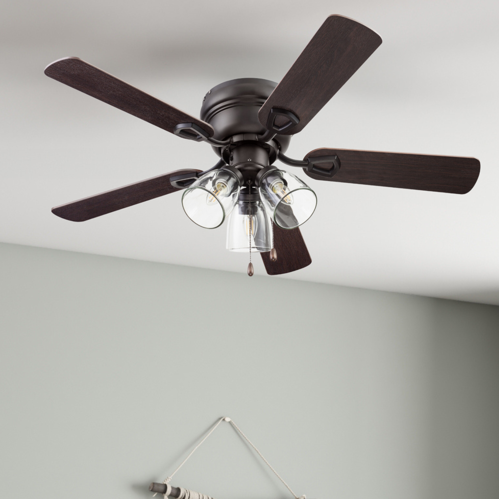 42 Inch Renton Ceiling Fan with Espresso Bronze Finish & Pull Chain - Modern Indoor Cooling for Living Room, Bedroom, and Office
