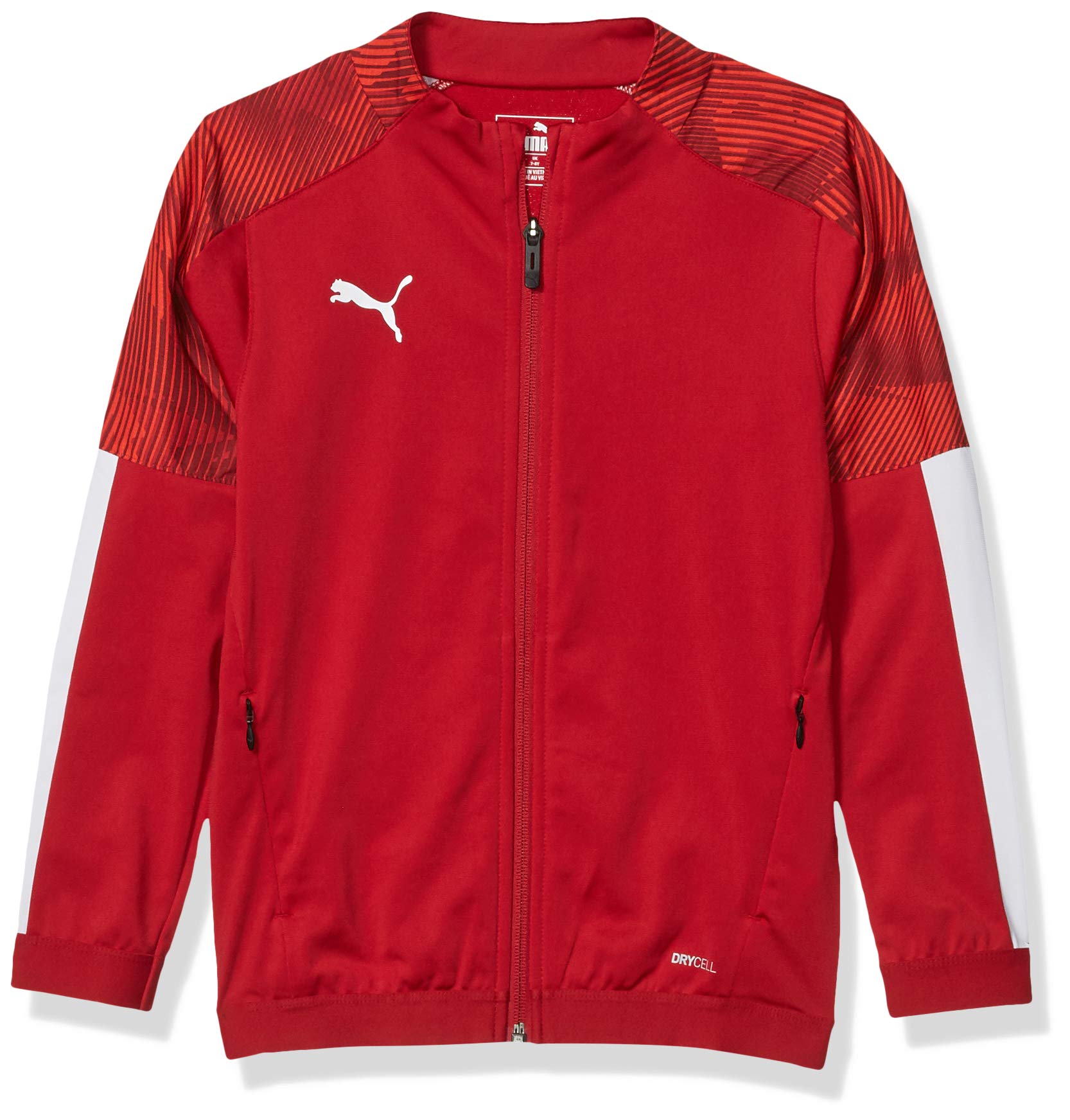 PUMA Cup Training Jacket for Junior Boys - Breathable Red Athletic Jacket for Soccer & Running - Large Size Youth Sports Apparel for Outdoor Training & Gym Workouts