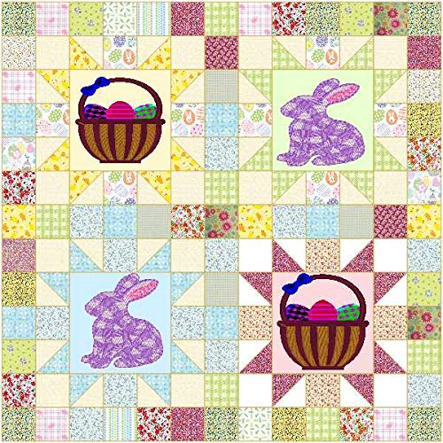 Easter Quilt Kit - Hopping Into Spring Lap Quilt | Pre-Cut Fabric Ready to Sew | DIY Easter Decor, Spring Home Decor, Cozy Throw Blanket Gift
