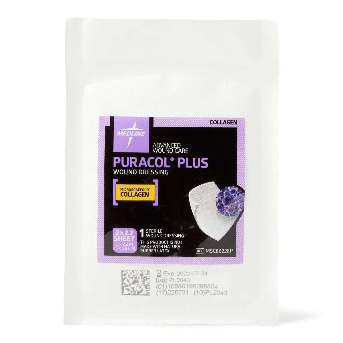 Puracol Plus Collagen Wound Dressings 2x2.25 Inches - Box of 10 | Advanced Healing for Chronic Wounds, Ulcers & Surgical Sites | Medical-Grade Collagen Treatment for Faster Recovery