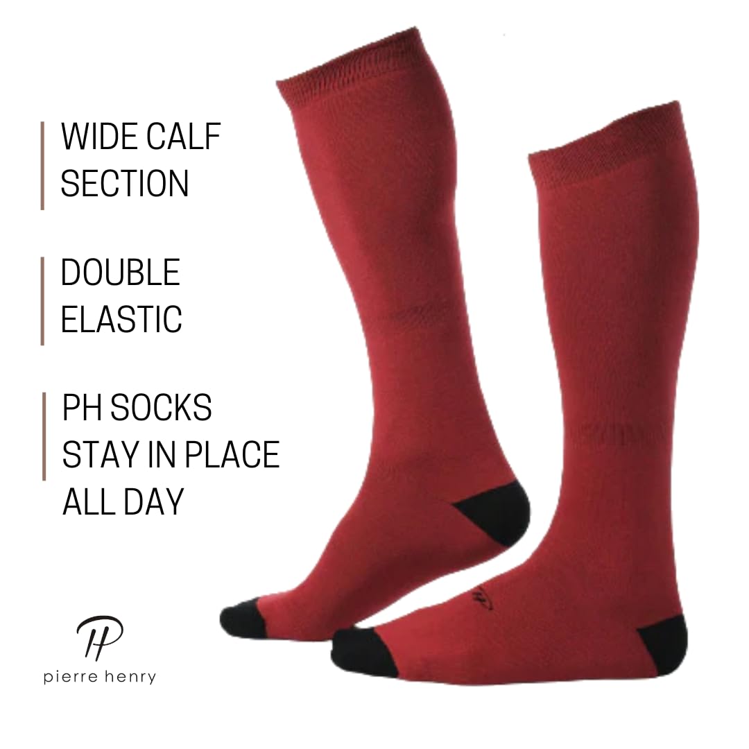 Premium Cotton Over the Calf Dress Socks for Men (9-Pack) | Stay-Up Long Socks for Business & Formal Wear | Comfortable Office & Wedding Socks