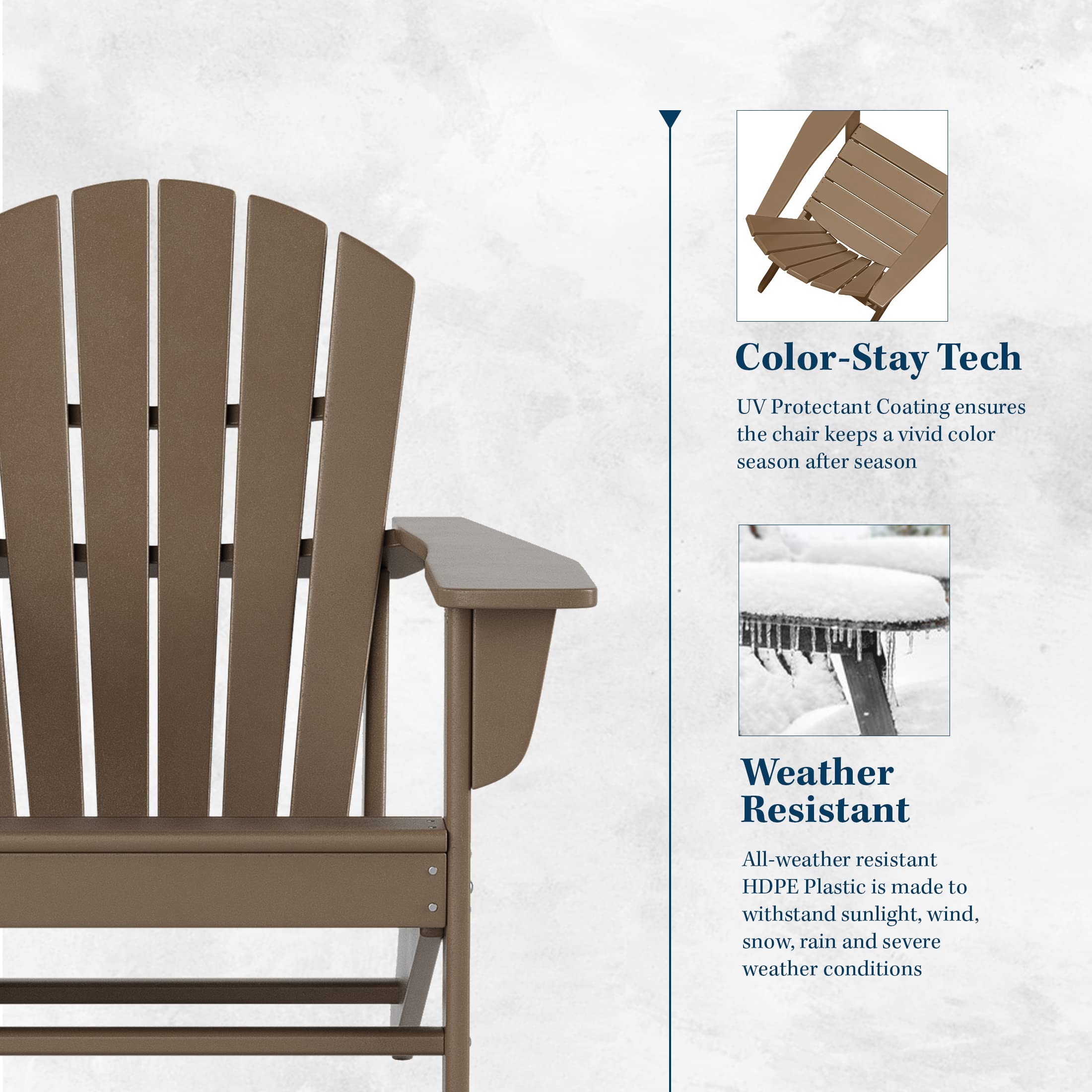 WestinTrends Dylan Outdoor Adirondack Chair with Side Table Set - Durable Patio Furniture for Backyard, Garden, Poolside Relaxation & Outdoor Entertaining