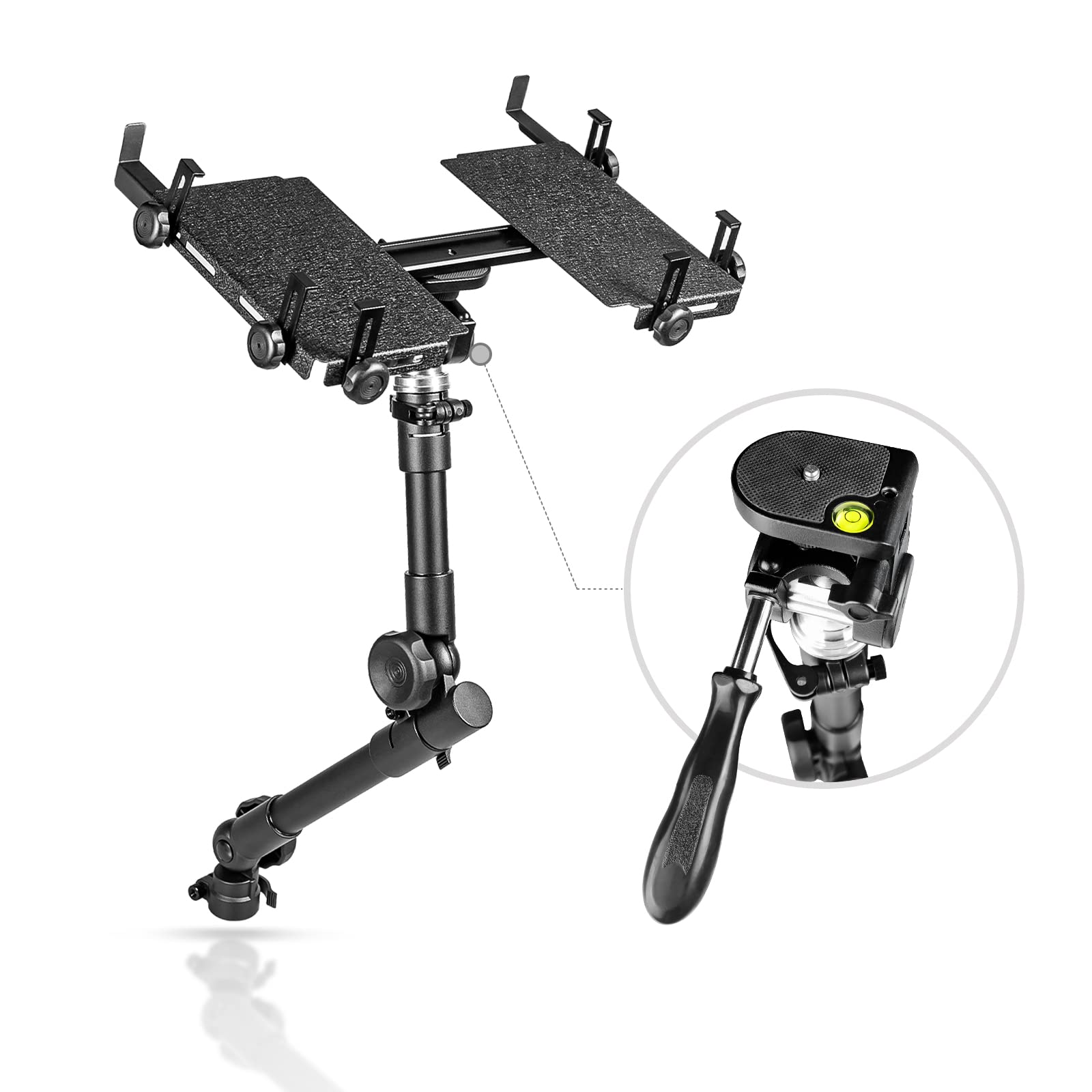 AA-Products T-100AT Aluminum Universal Laptop Mount Holder for Trucks, Vans, Cars & SUVs - Secure In-Vehicle Computer Stand for Work or Travel