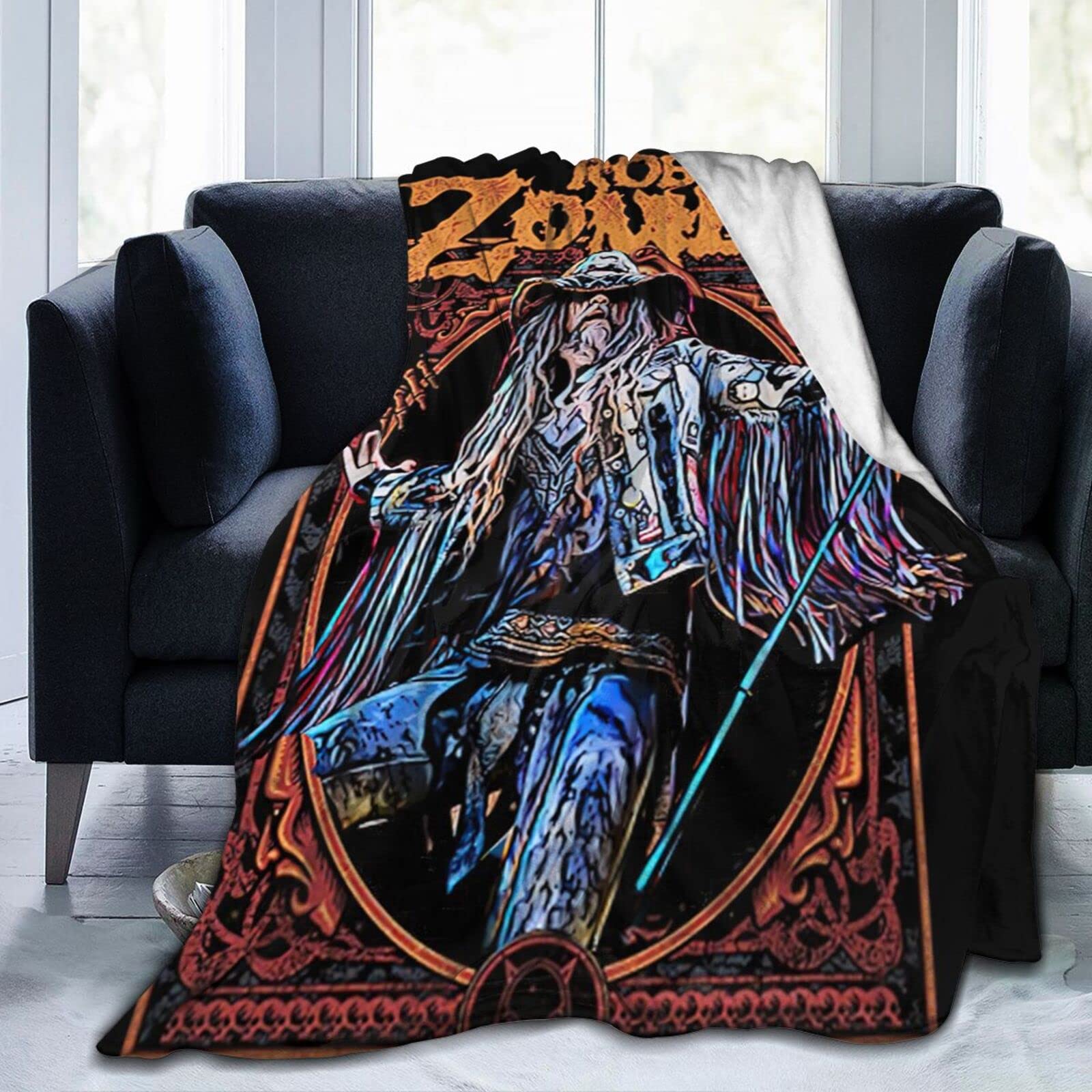 Rob Metal Band Zombie Flannel Fleece Throw Blanket - All Seasons Lightweight Super Soft Blanket for AC (80