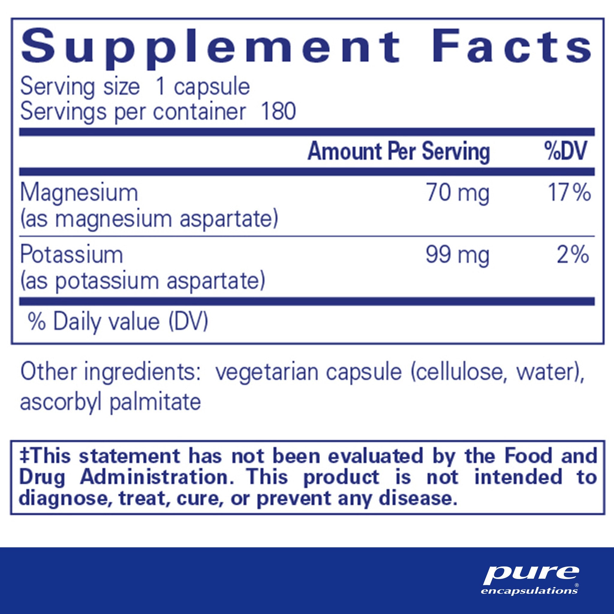 Pure Encapsulations Potassium & Magnesium Aspartate Supplement - Supports Heart Health & Muscle Function - Ideal for Athletes & Active Lifestyles