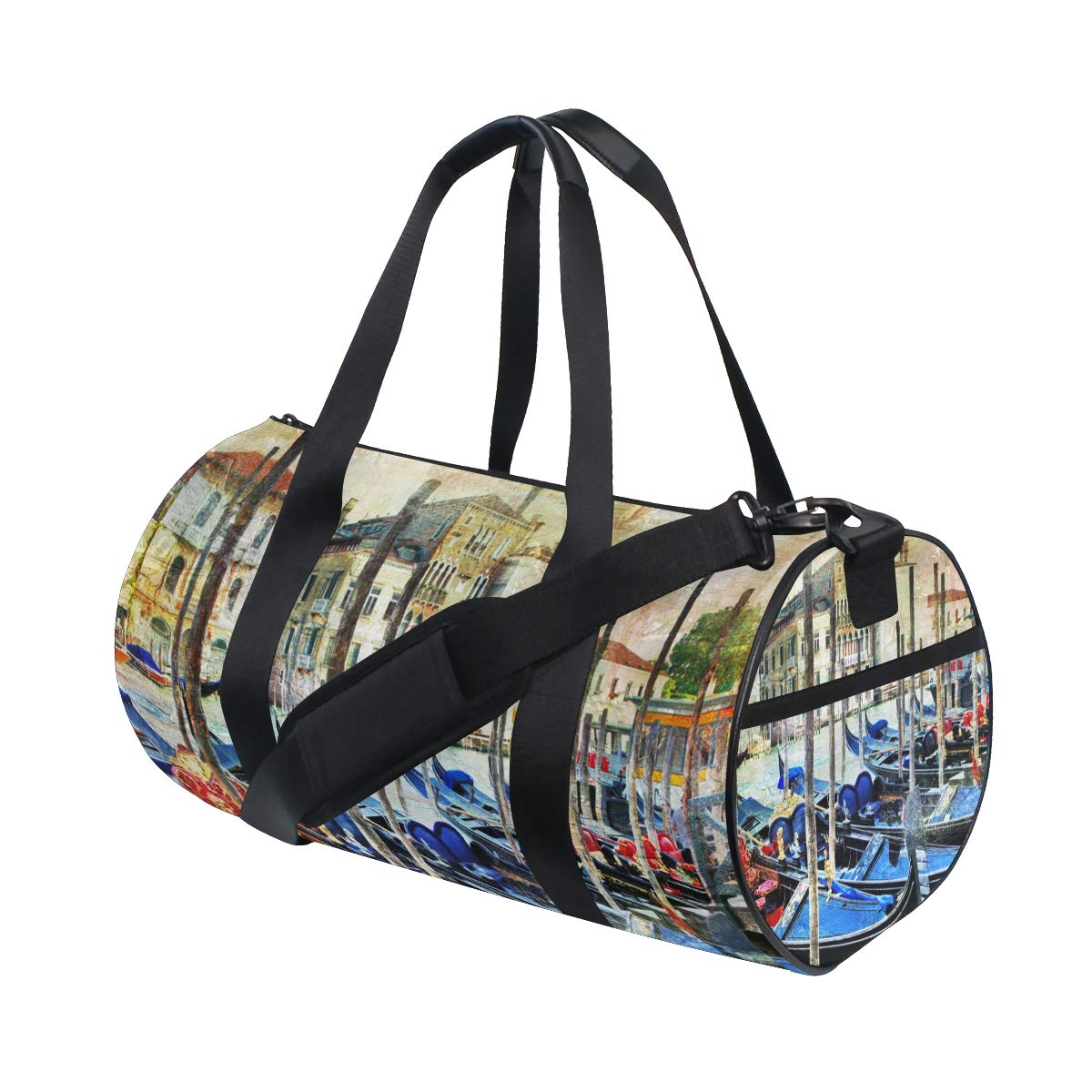 Stylish Gym & Travel Duffel Bag for Men & Women - Waterproof Sports Bag with Venice Italy Gondola Painting Design - Perfect for Workouts, Travel & Outdoor Adventures