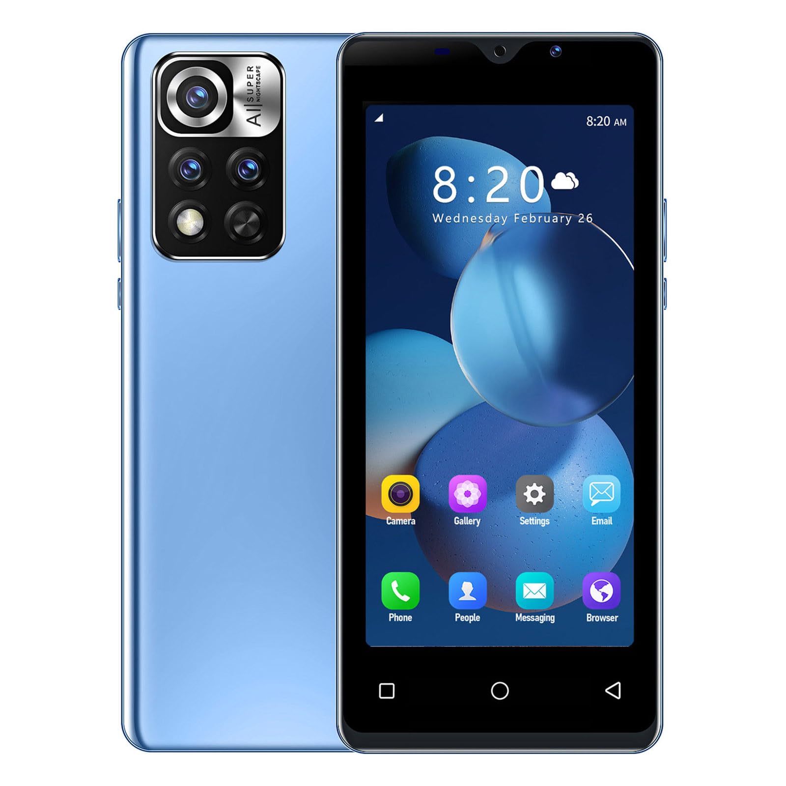 Unlocked Android Smartphone 4.42 Inch 1GB+8GB 1500mAh - International Version (Blue) | Compatible with T-Mobile | Budget Friendly Clearance Phone for Travel, Backup & Everyday Use