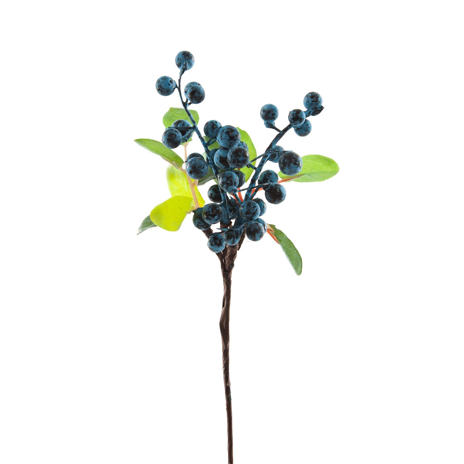 20 Pack SHACOS Artificial Blueberry Stems - 9.8 Inch Fake Blue Berries with Green Leaves for Christmas Decor, Holiday Crafts, DIY Home Decor, Floral Arrangements & Wedding Centerpieces (Berry Blue)