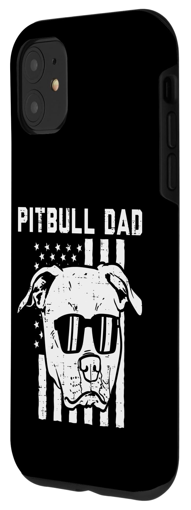 Patriotic iPhone 11 Case for Dog Lovers - American Flag Pitbull Design - Perfect Gift for Men & Dad - Durable Protective Phone Cover for Everyday Use & Outdoor Activities