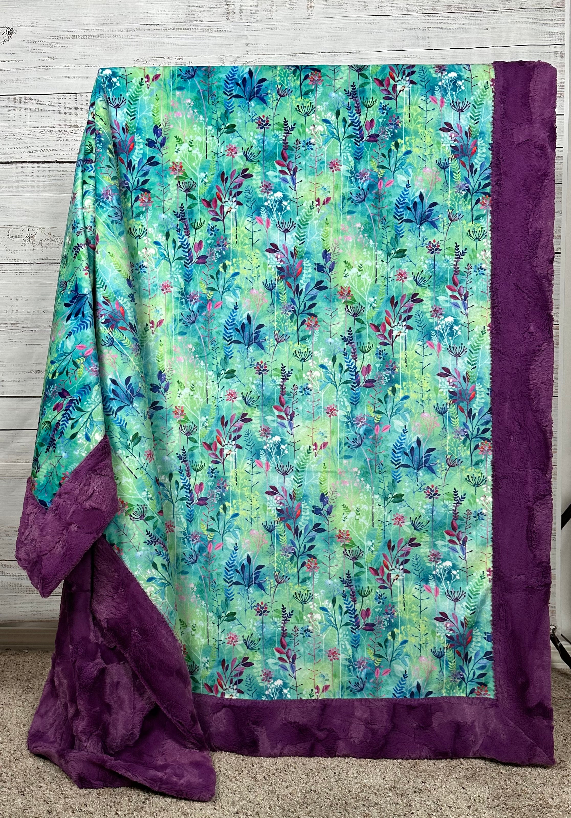Premium Hummingbird Floral Design Soft Minky Blanket for Adults - 55