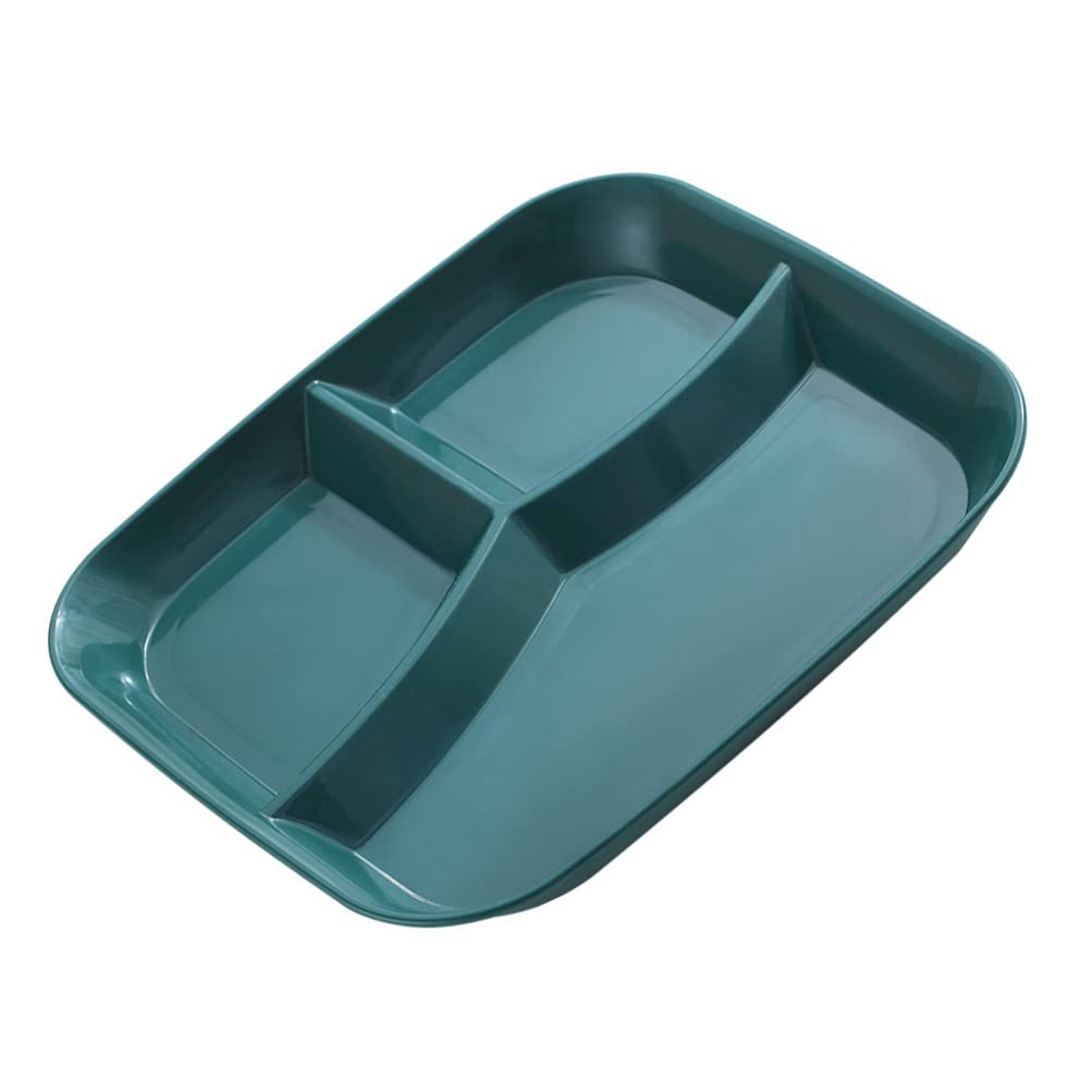 Durable Plastic Divided Dinner Plates - 3-Section Reusable Compartment Dish for Appetizers, Meals & Serving | Perfect for Home, School, Camping & Outdoor Picnics