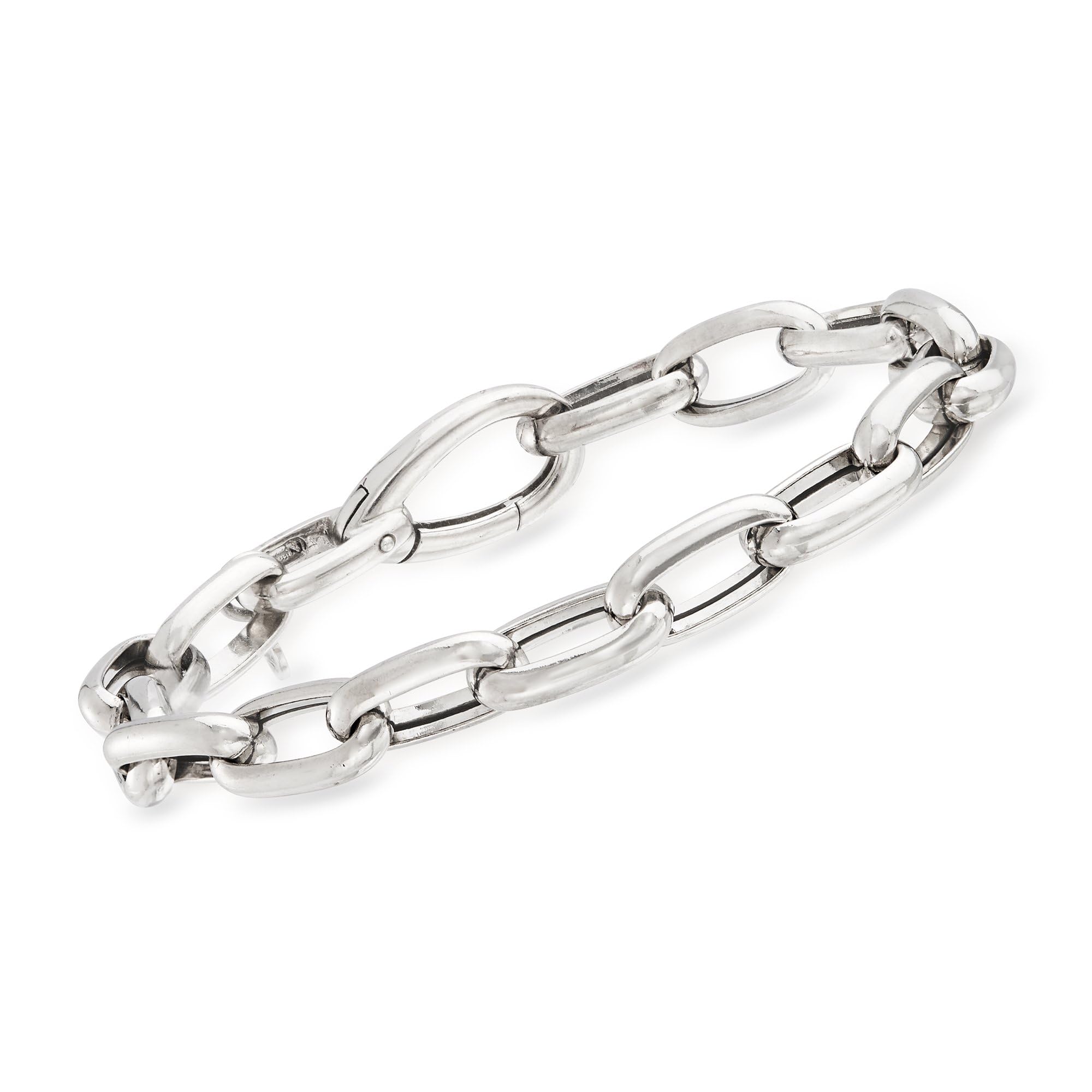 Ross-Simons Italian Sterling Silver Paper Clip Link Bracelet for Women - Elegant Minimalist Jewelry for Everyday Wear & Special Occasions