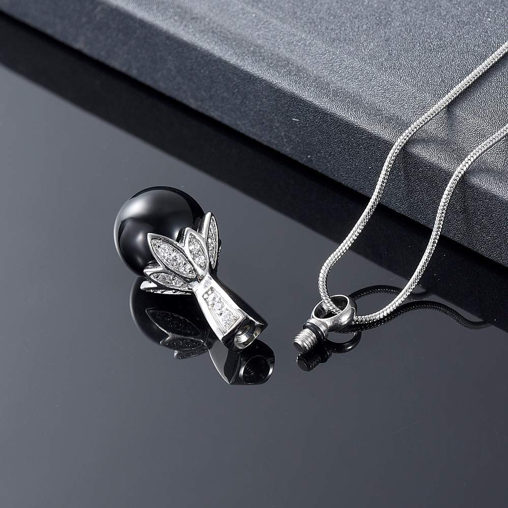 Eternal Pearl Cremation Necklace for Women - Memorial Jewelry Ashes Holder Keepsake - Perfect for Honoring Loved Ones at Funerals, Memorials & Special Occasions