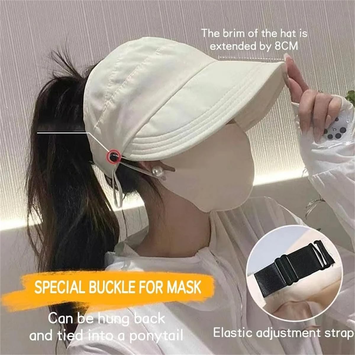 UV Protection Sun Hat for Women - Adjustable Ponytail Baseball Cap with Hollow Top Design - Breathable Summer Outdoor Hat for Hiking, Beach, Gardening & Travel