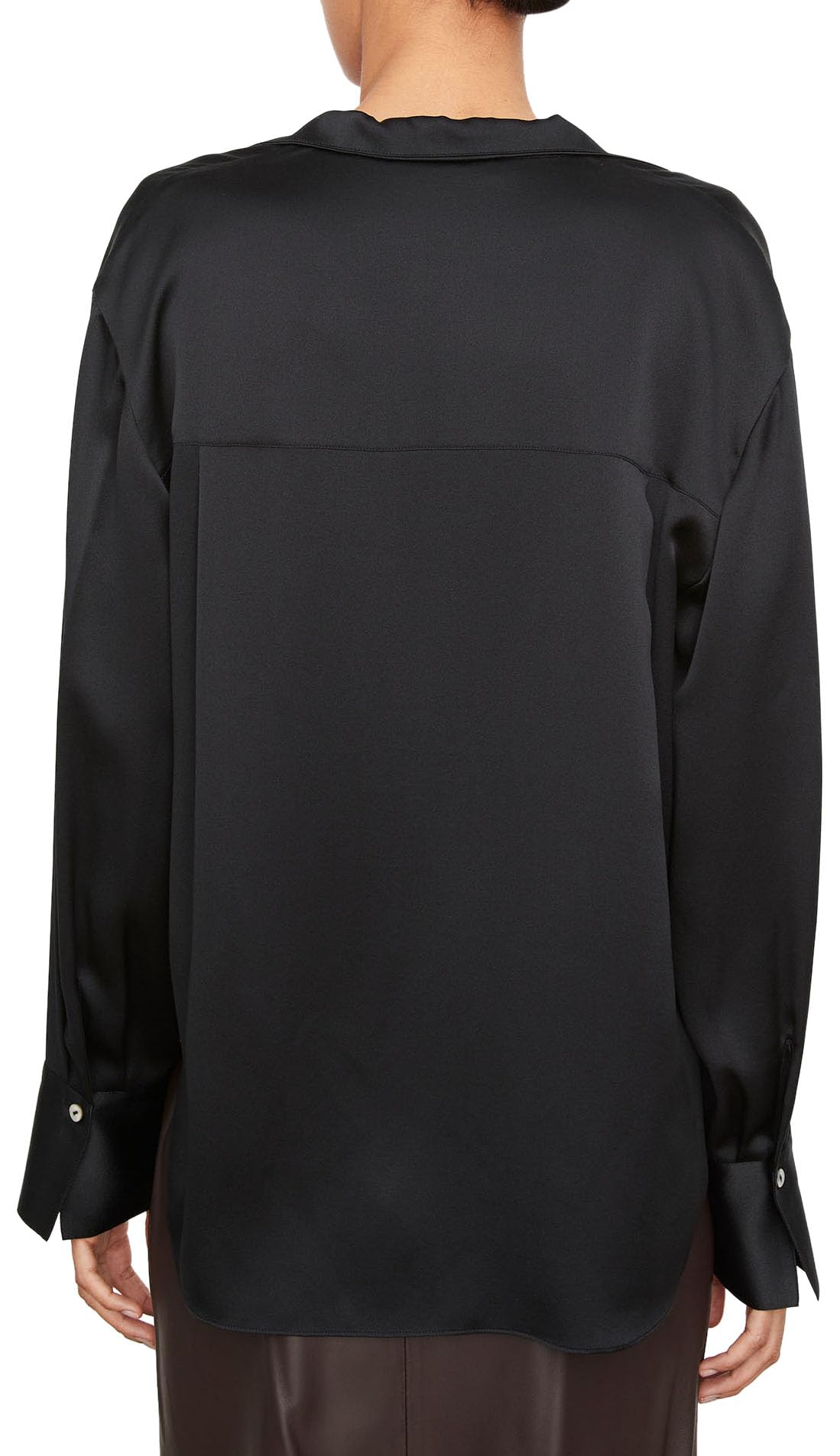 Vince Women's Long Sleeve Stand Collar Blouse - Elegant Office Wear & Casual Chic Top for Work & Weekend Outings