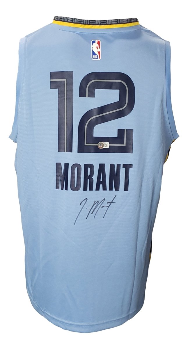 Authentic Ja Morant Signed Memphis Grizzlies Light Blue Jersey - Limited Edition Fanatics NBA Basketball Jersey - Perfect for Collectors, Fans & Sports Memorabilia Displays