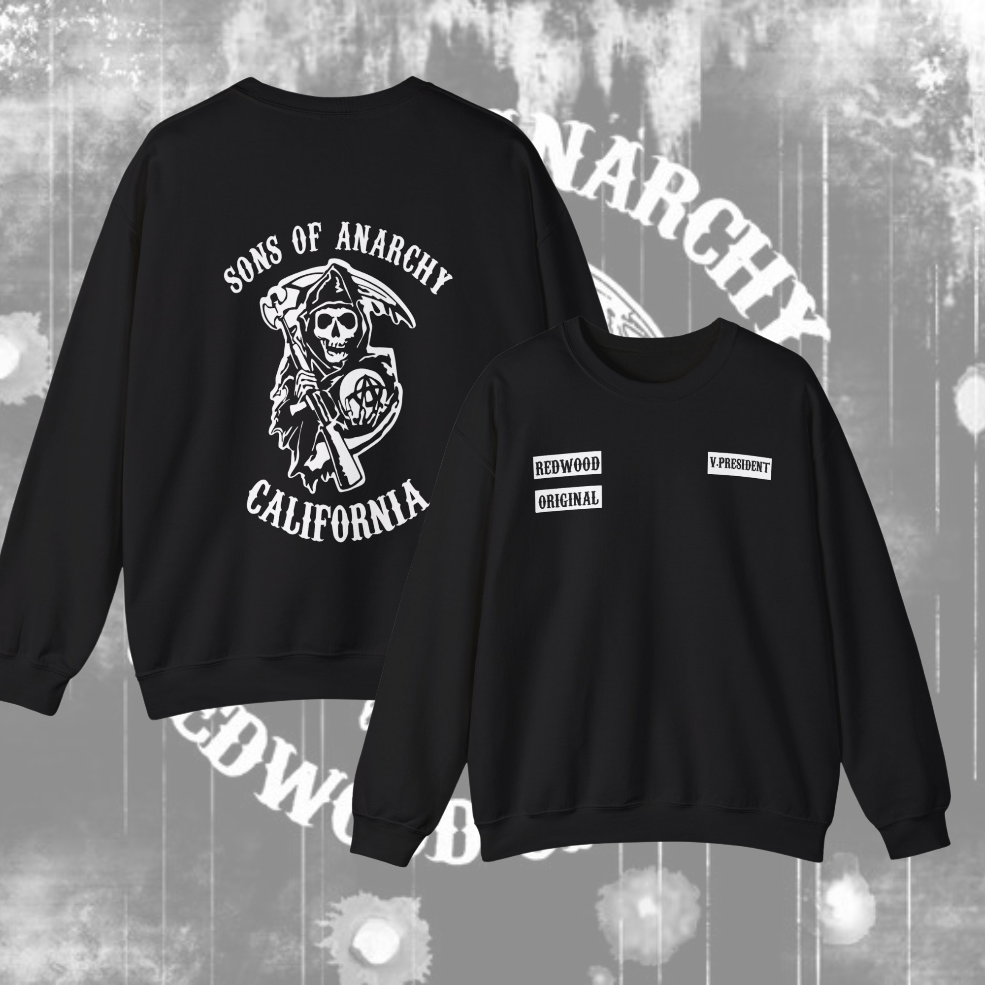 SOA Crewneck Sweatshirt with Embroidered Patches - Stylish & Comfortable for Casual Wear, Street Fashion, and Everyday Outfits