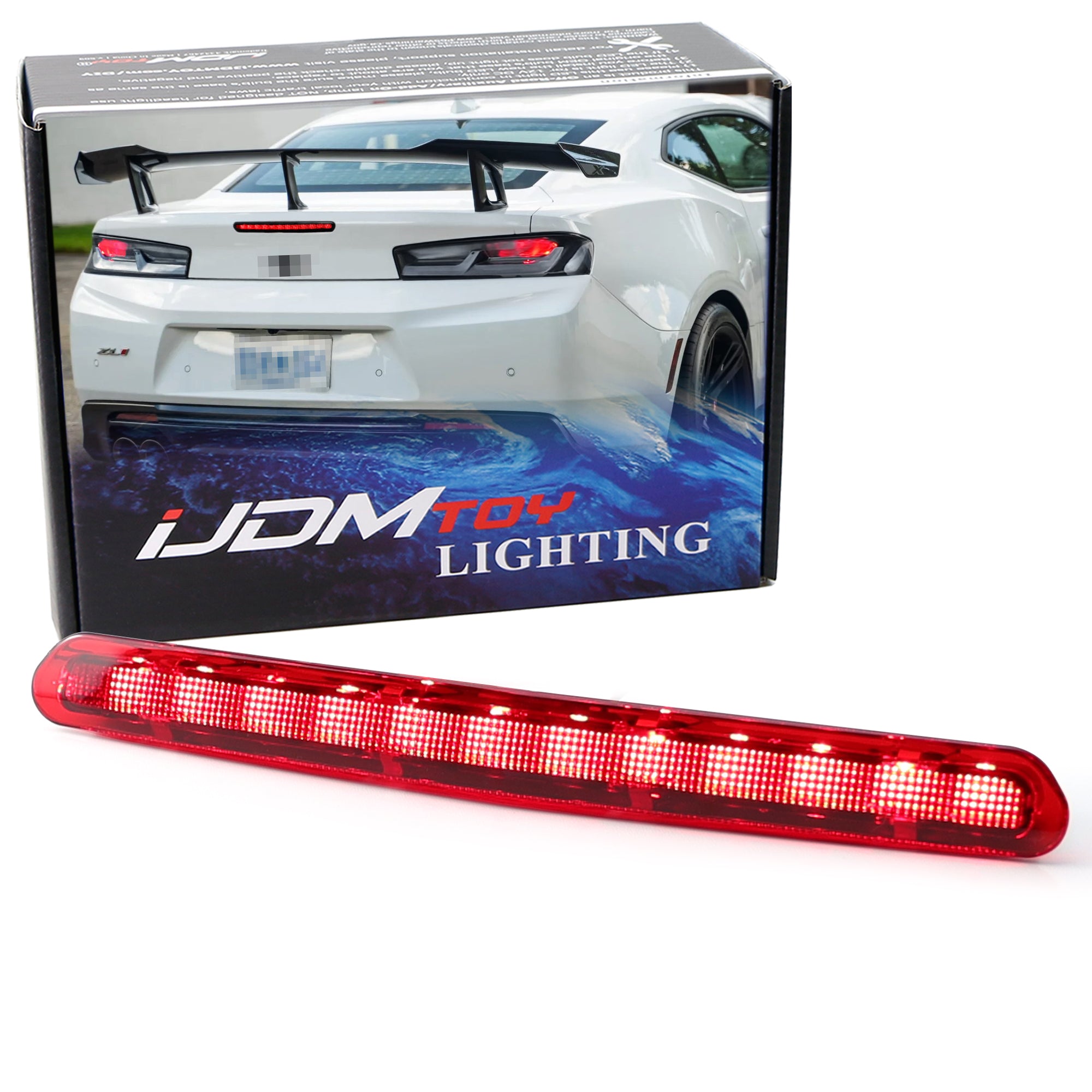 2016-2024 Chevy Camaro Dark Red OE Spec 12 SMD LED Trunk Lid Third Brake Light Replacement - High Visibility Safety Upgrade for Night Driving & Car Shows