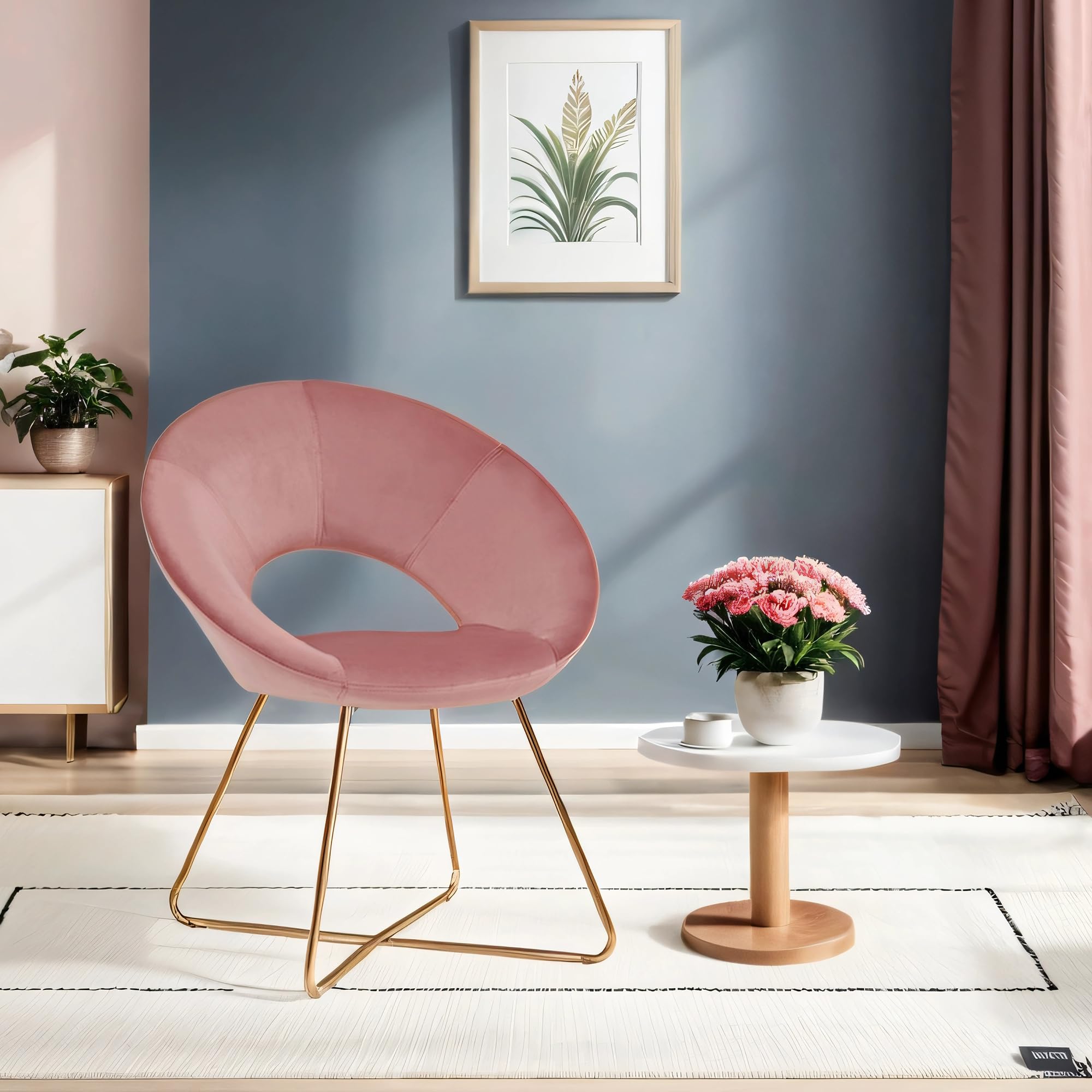 Velvet Fabric Dining Chair with Metal Legs - Modern Reception & Conference Chair in Multiple Colors (Model 439D) | Perfect for Home, Office, and Event Seating
