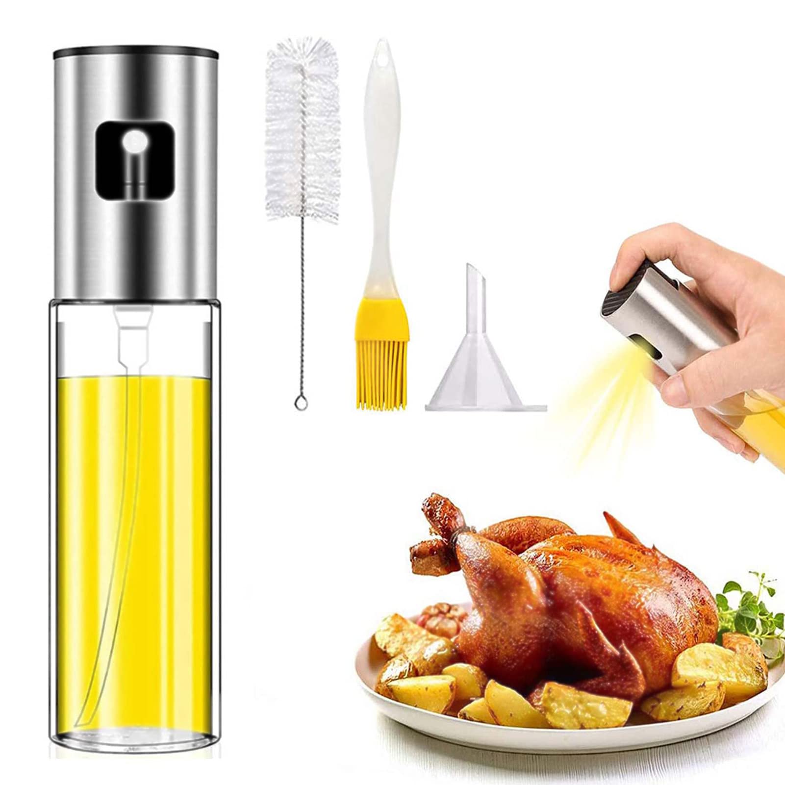 WANGHH Oil Sprayer for Cooking & Air Fryer - Olive Oil Spray Bottle for Salad, BBQ, Baking & Roasting | Perfect for Kitchen, Grilling & Healthy Meal Prep