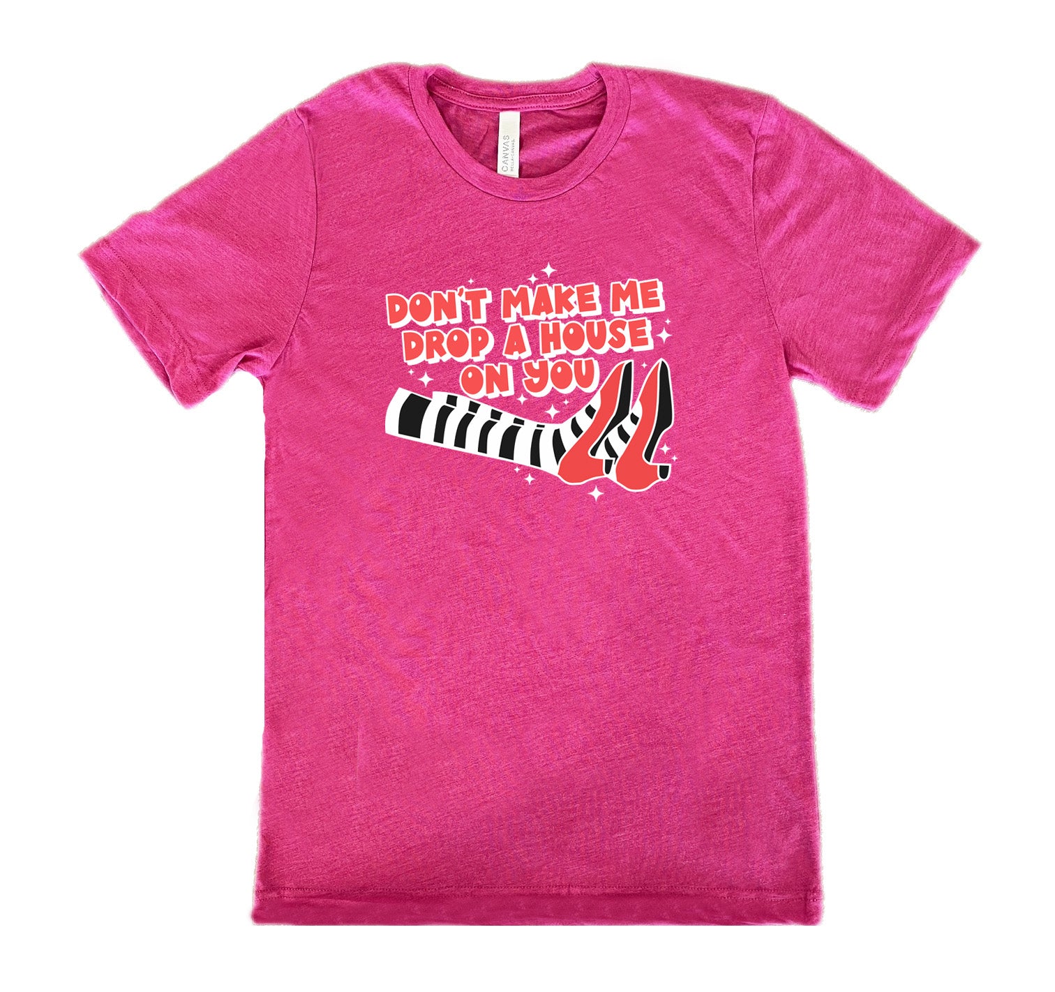 Funny Wizard of Oz Inspired Unisex T-Shirt - 'Don't Make Me Drop A House On You' Quote Tee - Perfect for Halloween Costumes, Movie Fans & Unique Gifts