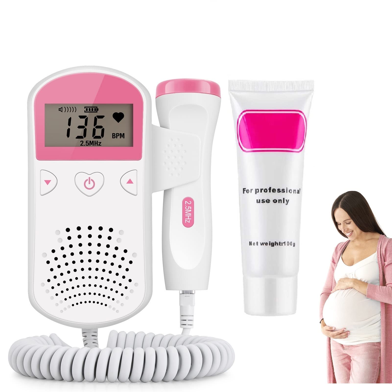 Baby Monitor Bags & Pregnancy Accessories - Portable Doppler Fetal Heartbeat Monitor G80 for Expecting Moms - Perfect for Hospital Visits, Home Use & Travel