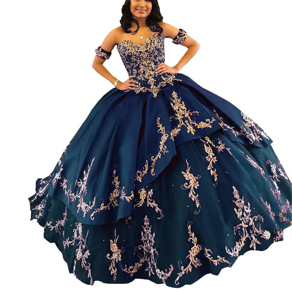 Elegant Embroidery Beads Ball Gown - Sweet 16 Dresses, Ruffle Princess Prom Dress & Quinceañera Gown for Graduation 2025 | Perfect for Formal Dances, Birthday Parties & Special Occasions