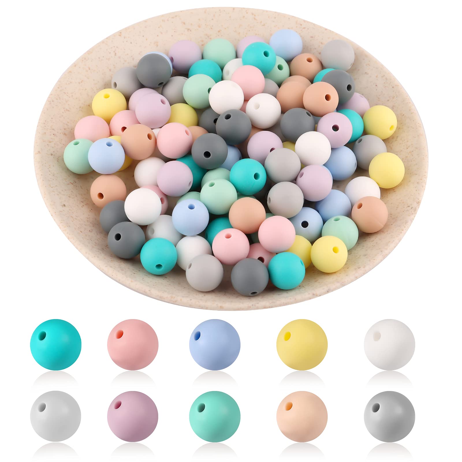 SAVITA 100pcs 12mm Multicolored Silicone Round Beads Bulk Kit for DIY Jewelry Making, Keychains & Crafts - Perfect for Bracelets, Necklaces & Home Decor Projects