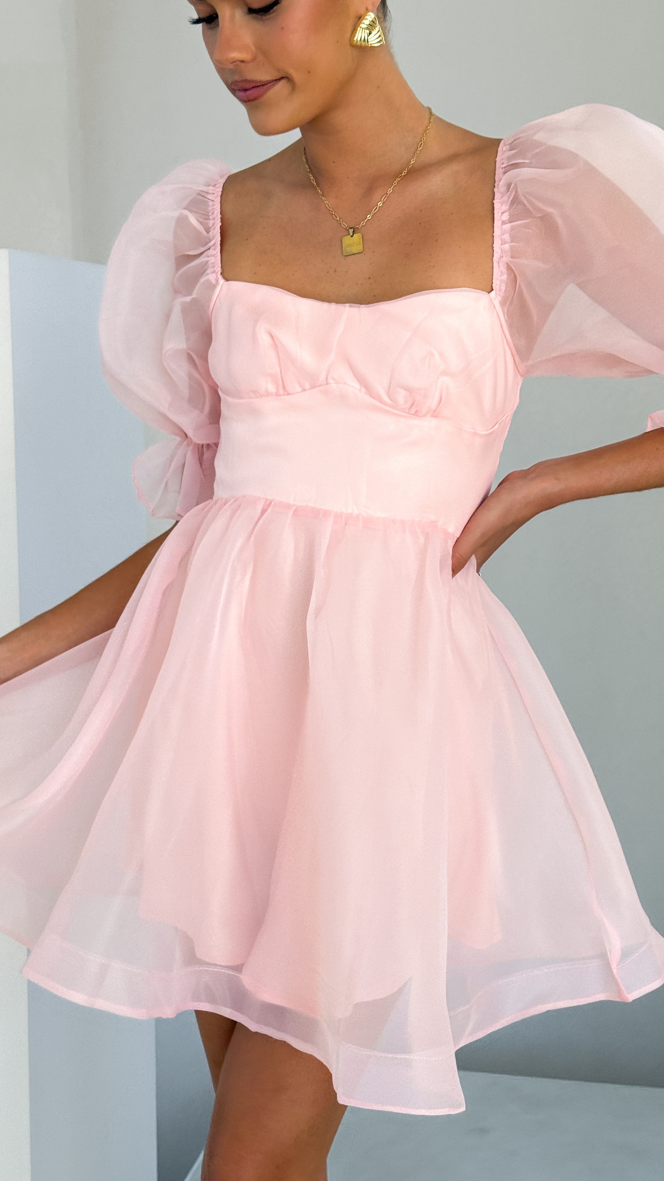 Lakeithia Women's Mini Dress - Soft Pink Flowy Summer Dress for Casual Outings, Beach Vacations & Date Nights