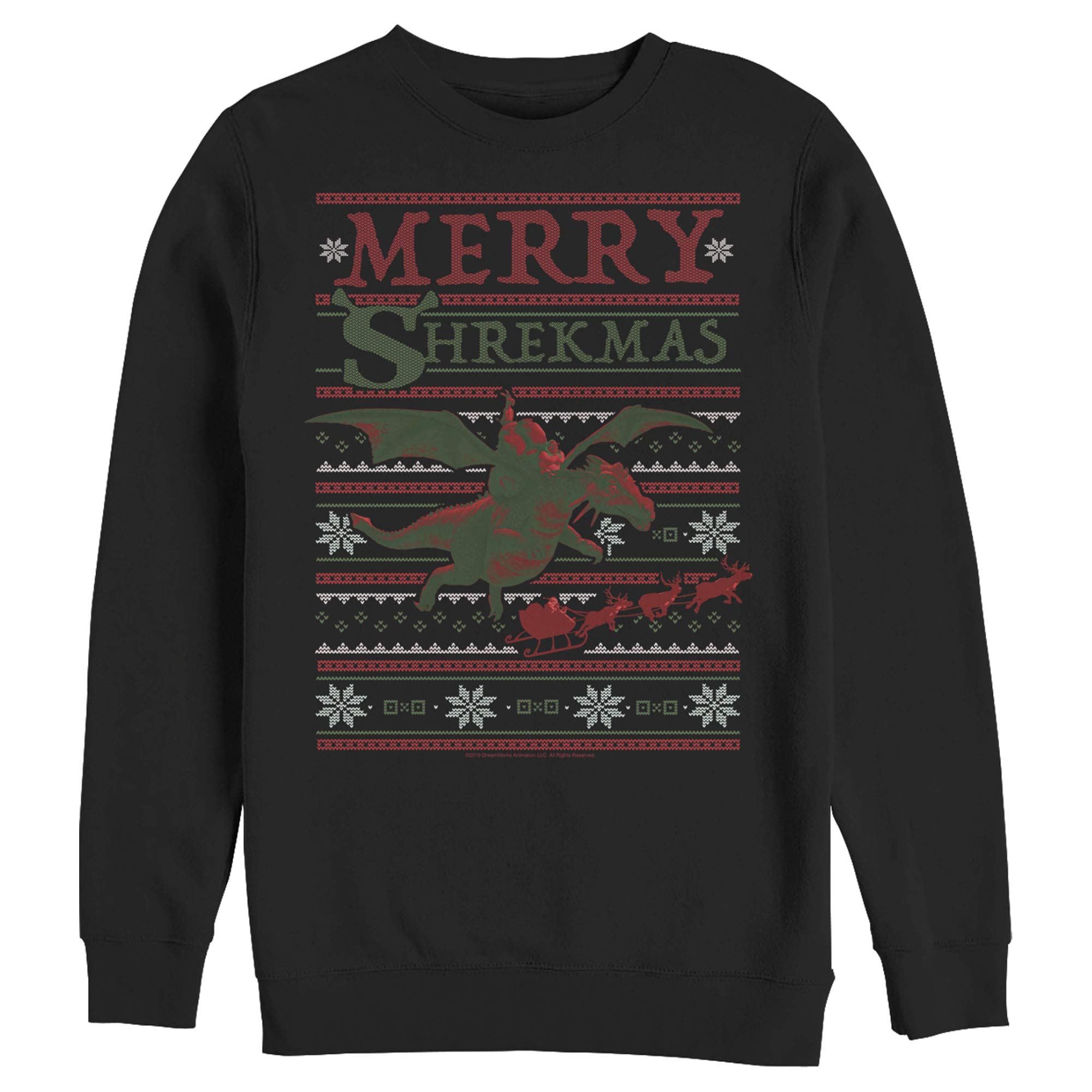 Shrek Dragon Fleece Pullover for Men - Cozy Winter Crewneck