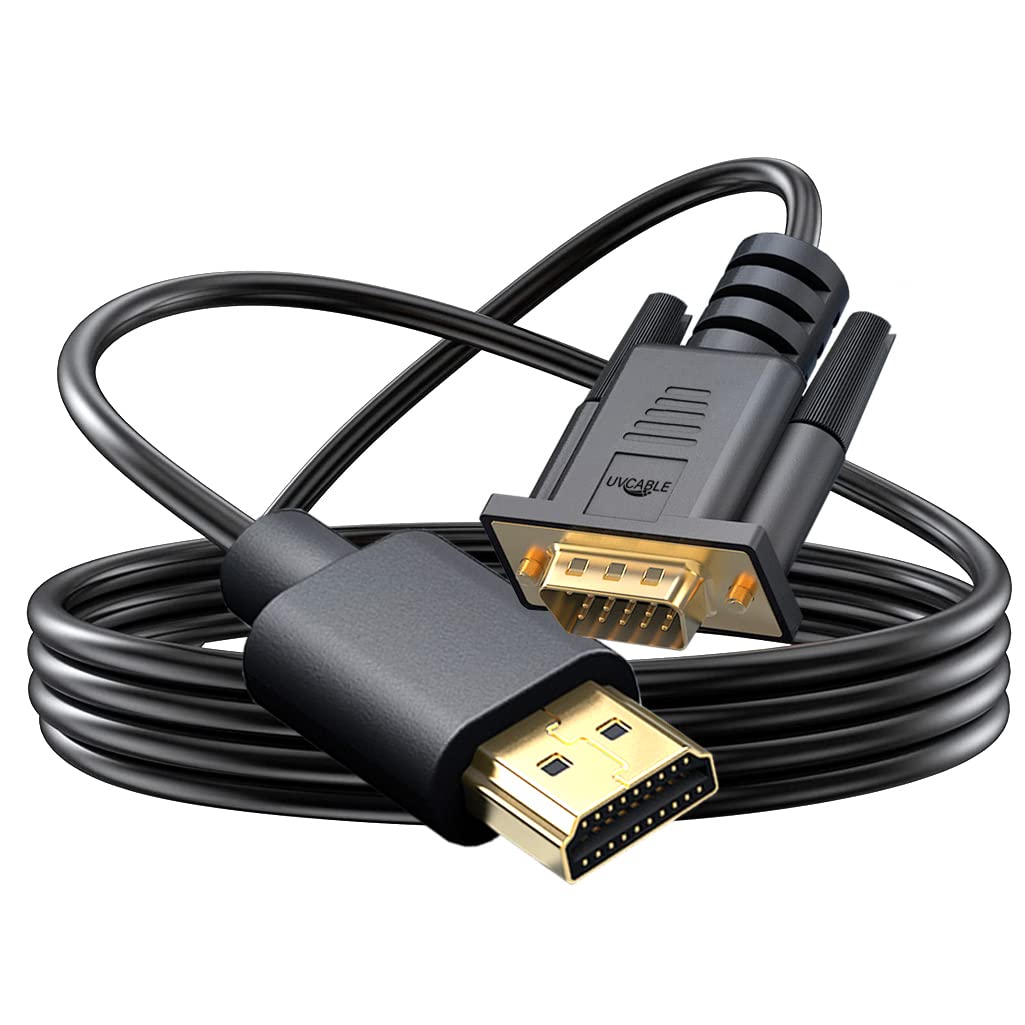 2-Pack HDMI to VGA Cable 3.3ft Gold-Plated Adapter for Laptop, PC, Monitor, Projector, HDTV - Ideal for Home Office, Classroom, and Conference Room Setup