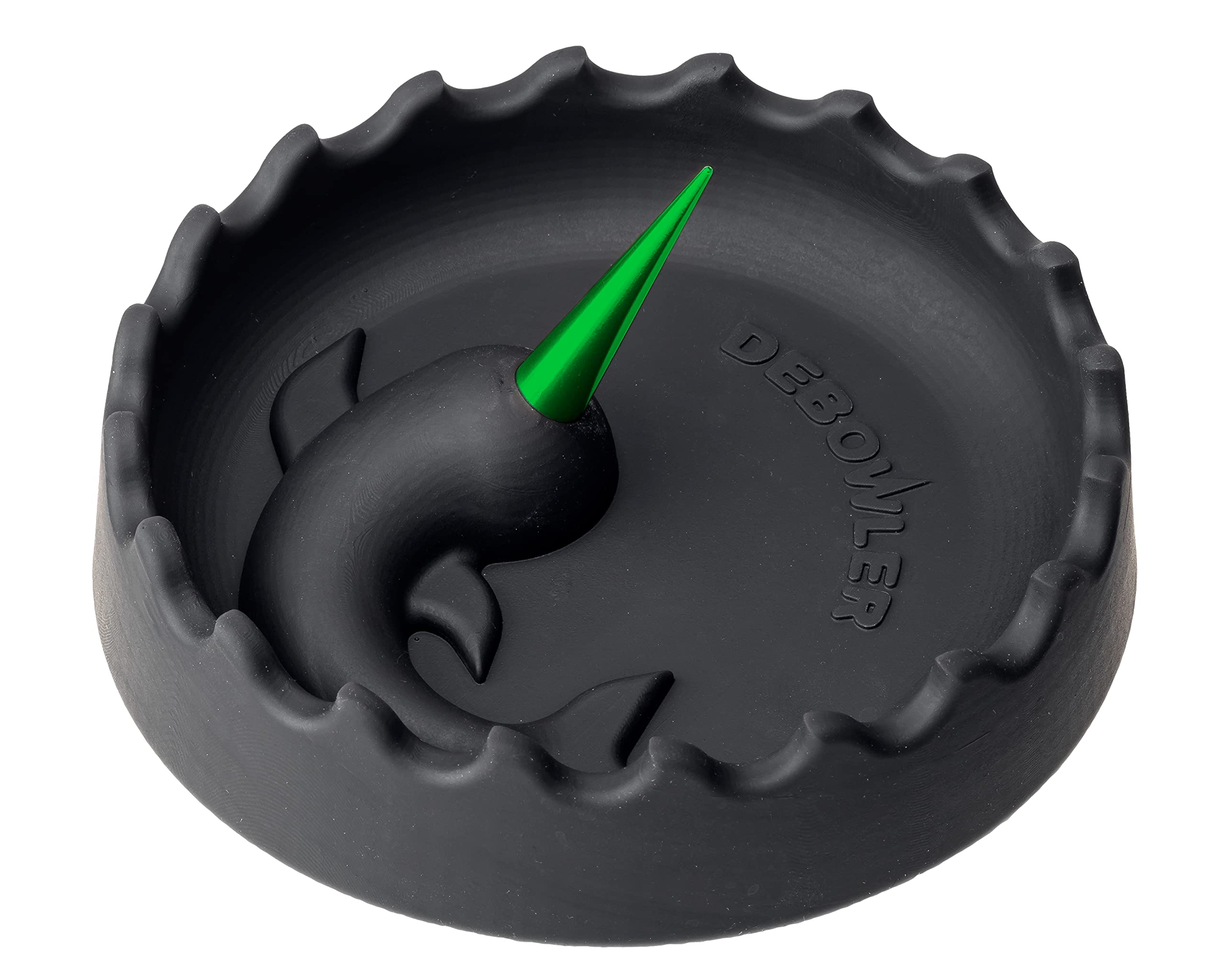 Premium Silicone Ashtray with Aluminum Spike - Large Black & Green Debowler for Herbs - Heat Resistant & Dishwasher Safe - Perfect for Smoking Accessories, Home Use, and Outdoor Gatherings