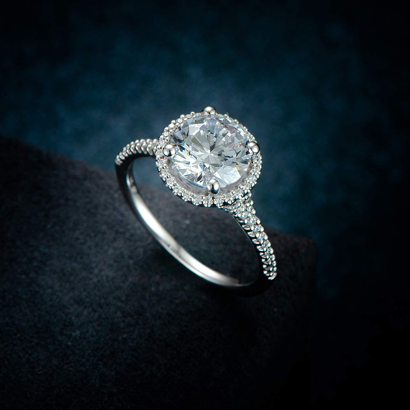 14K Solid Gold Moissanite Engagement Ring for Women - 2ct Round Cut Diamond Alternative, Durable & Hypoallergenic Wedding Band - Perfect for Proposals, Anniversaries, and Special Occasions