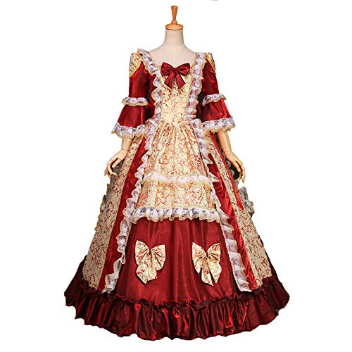 Elegant Victorian Ball Gown for Women - Long Sleeve Rococo Masquerade Party Dress | Perfect for Costume Parties, Renaissance Fairs & Historical Reenactments
