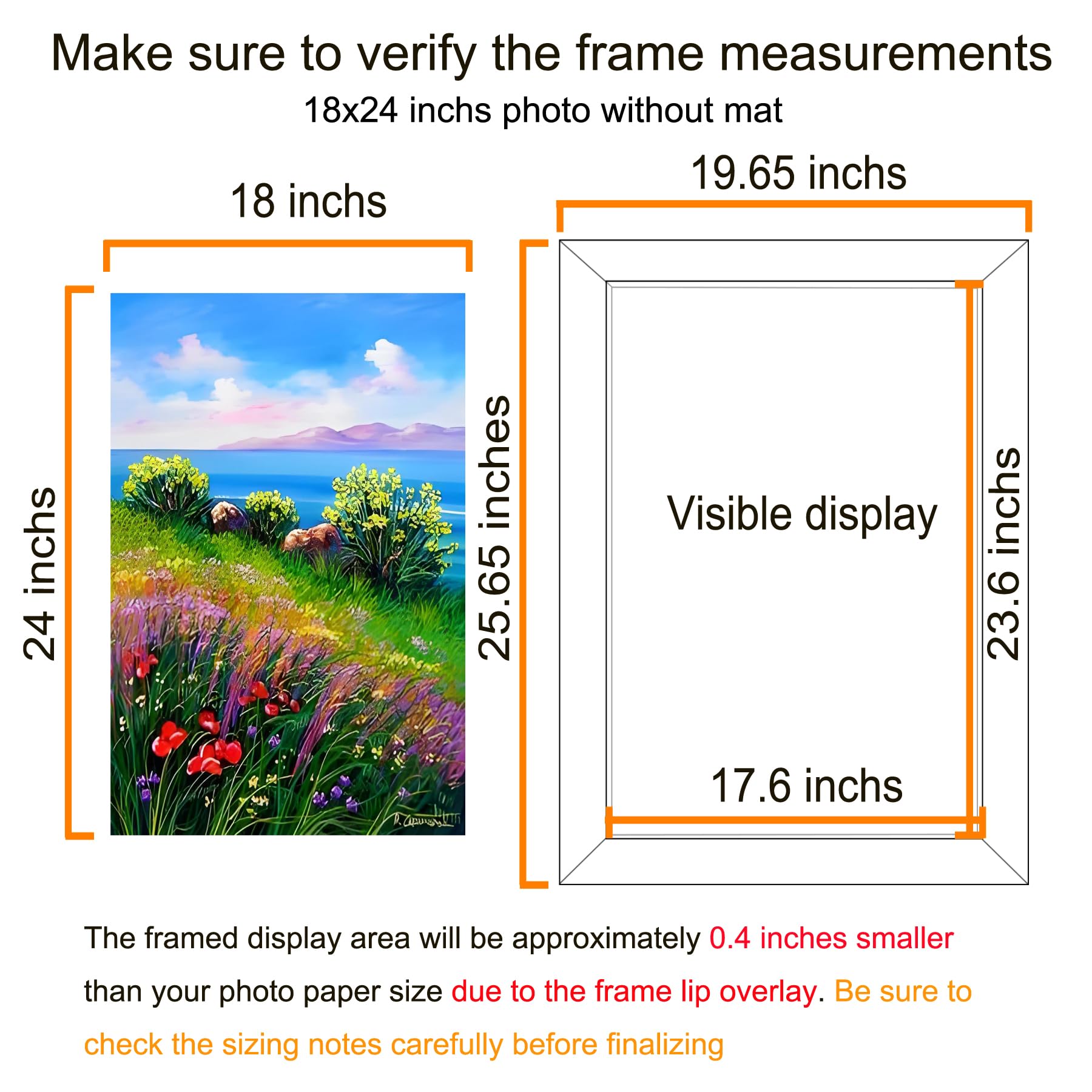 BESCRCL 18x24 Inch Wooden Poster Frame - Single Wall Picture Frame with Shatterproof Glass, Brown - Perfect for Home Decor, Office, Gallery & Art Display